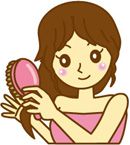 髪全体をブラッシング