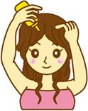クレンジングオイルを頭皮全体に塗る